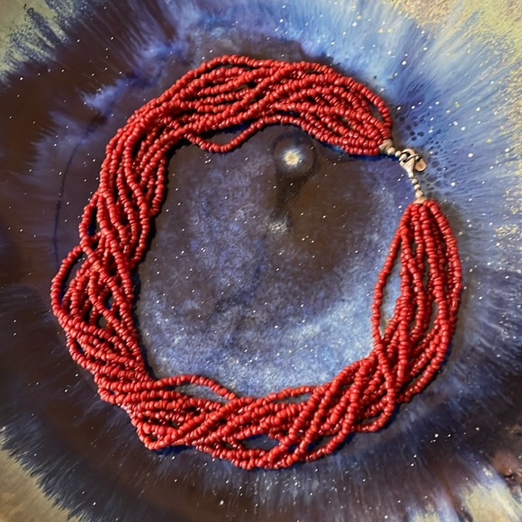 Silpada Jewelry - Vintage Silpada natural coral and 925 sterling silver 16” seed bead necklace